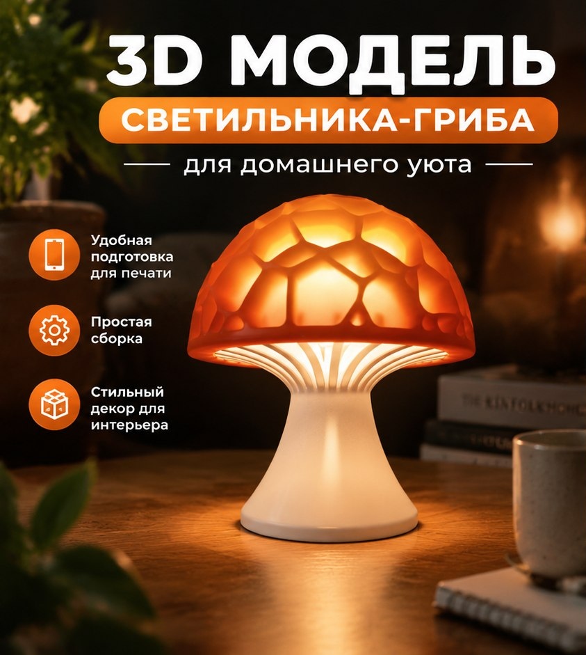 3D модель Декоративного корпуса, абажура, основы для ночника (STL)