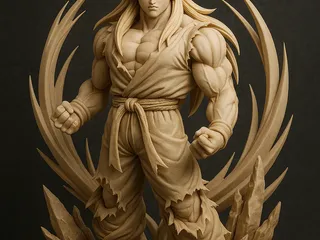 Anime Warrior Fan Statue